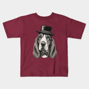 Basset Hound  in hat Kids T-Shirt